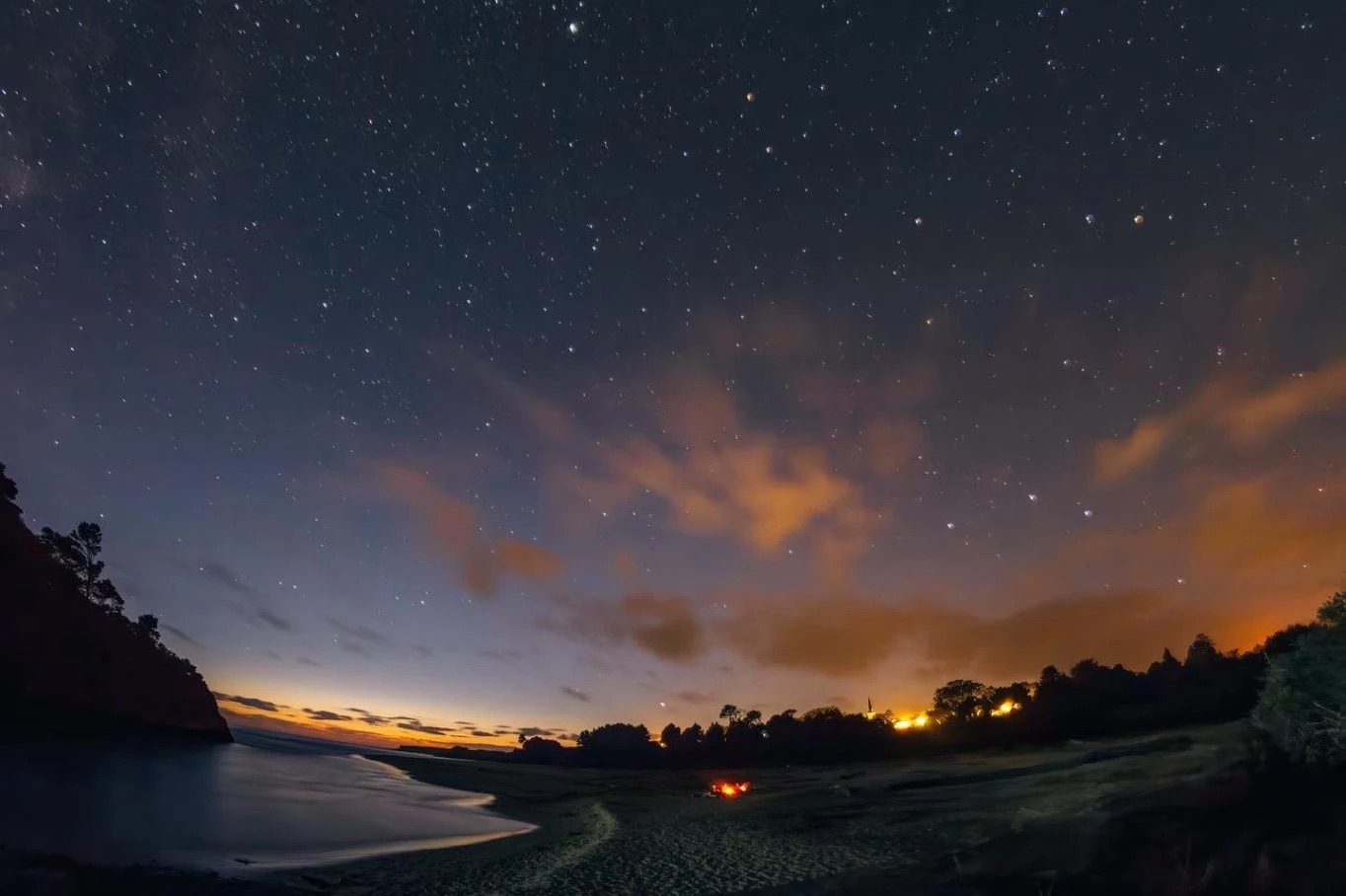 The Mendocino Coast after dark